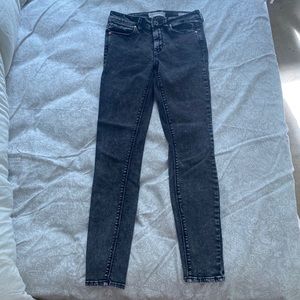 Black acid wash skinny jeans